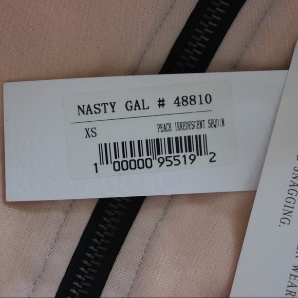 Nasty Gal Glamorous Peach Metallic Iridescent Sequin Dress - Picture 13 of 14